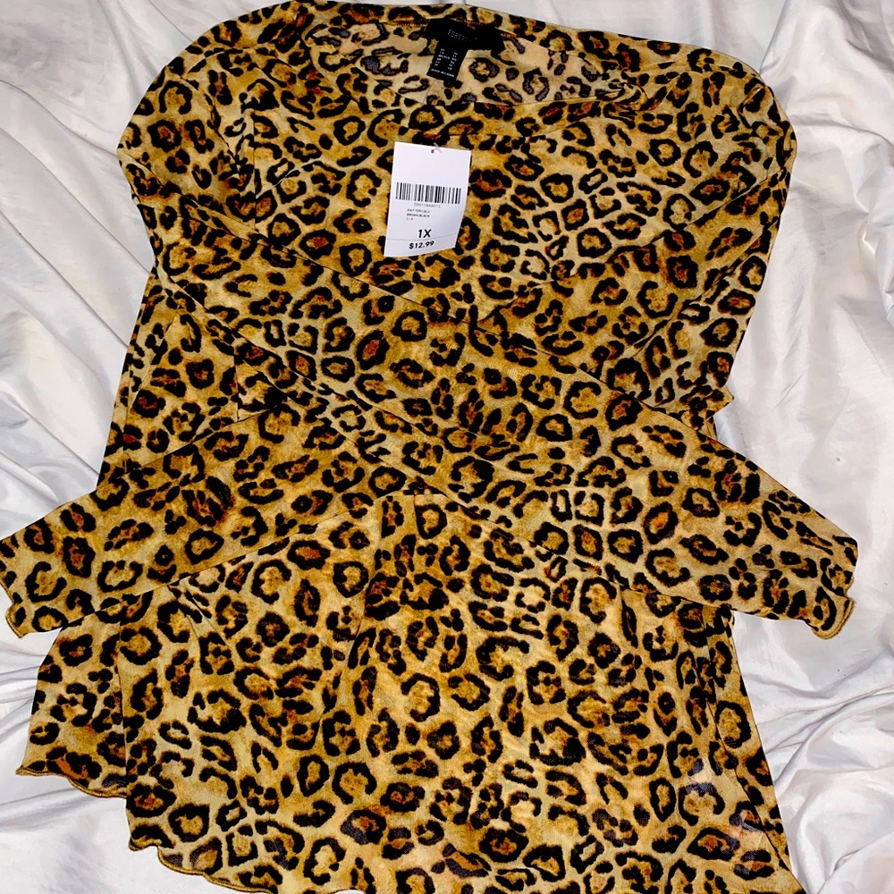 NWOT Leopard Print Shirt Size 1x